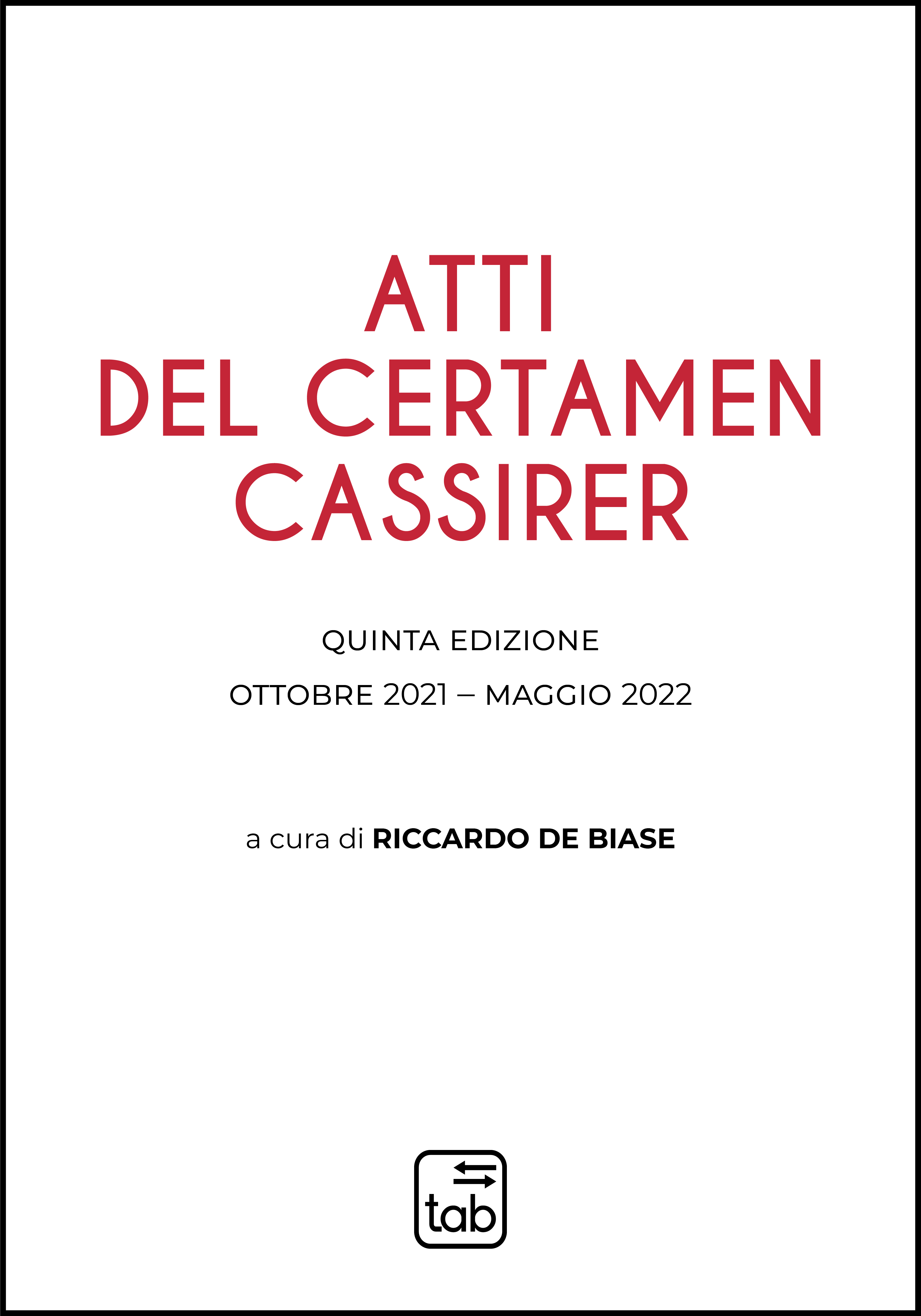 Atti del Certamen Cassirer