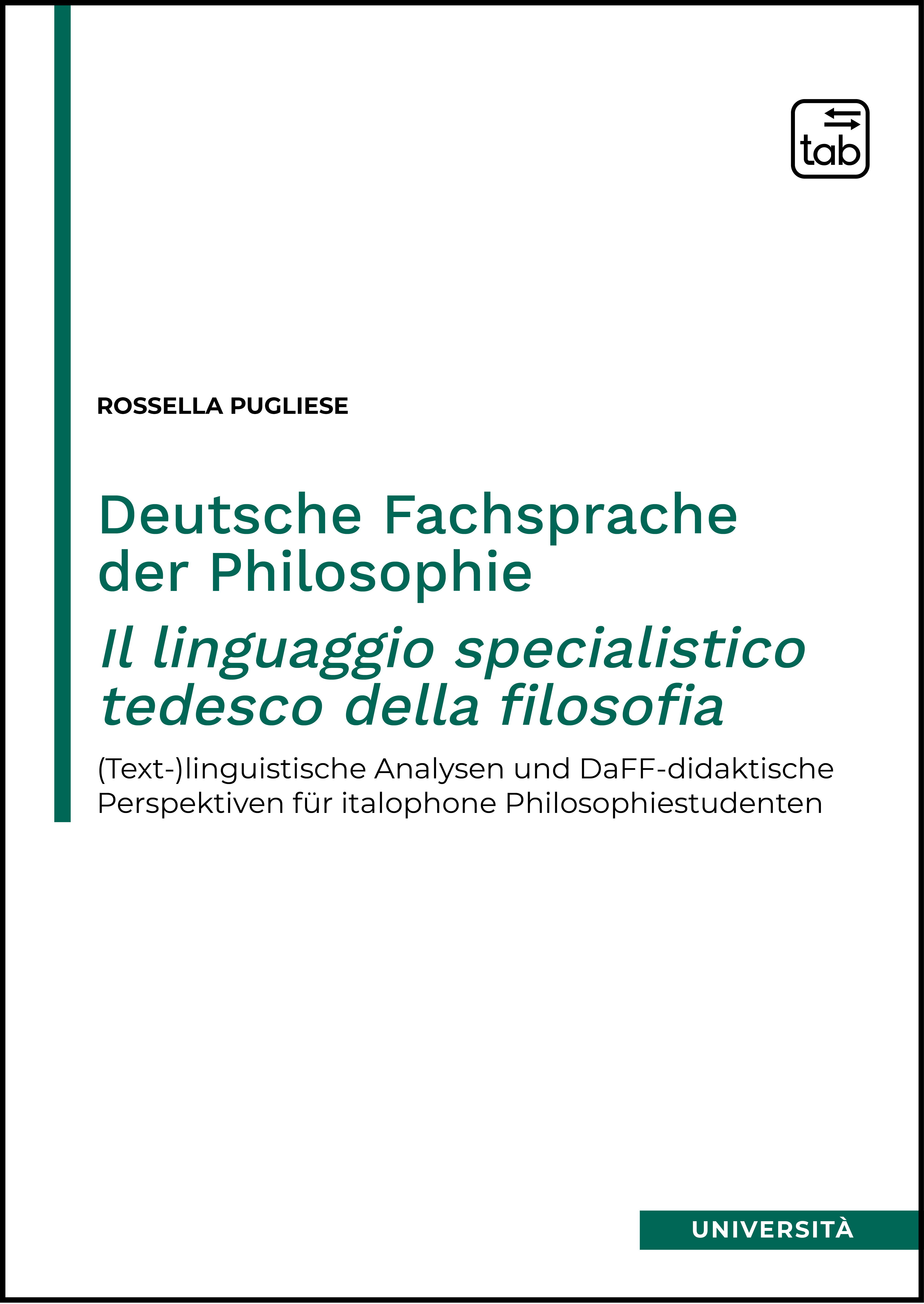 Deutsche Fachsprache der Philosophie | Il linguaggio specialistico tedesco della filosofia