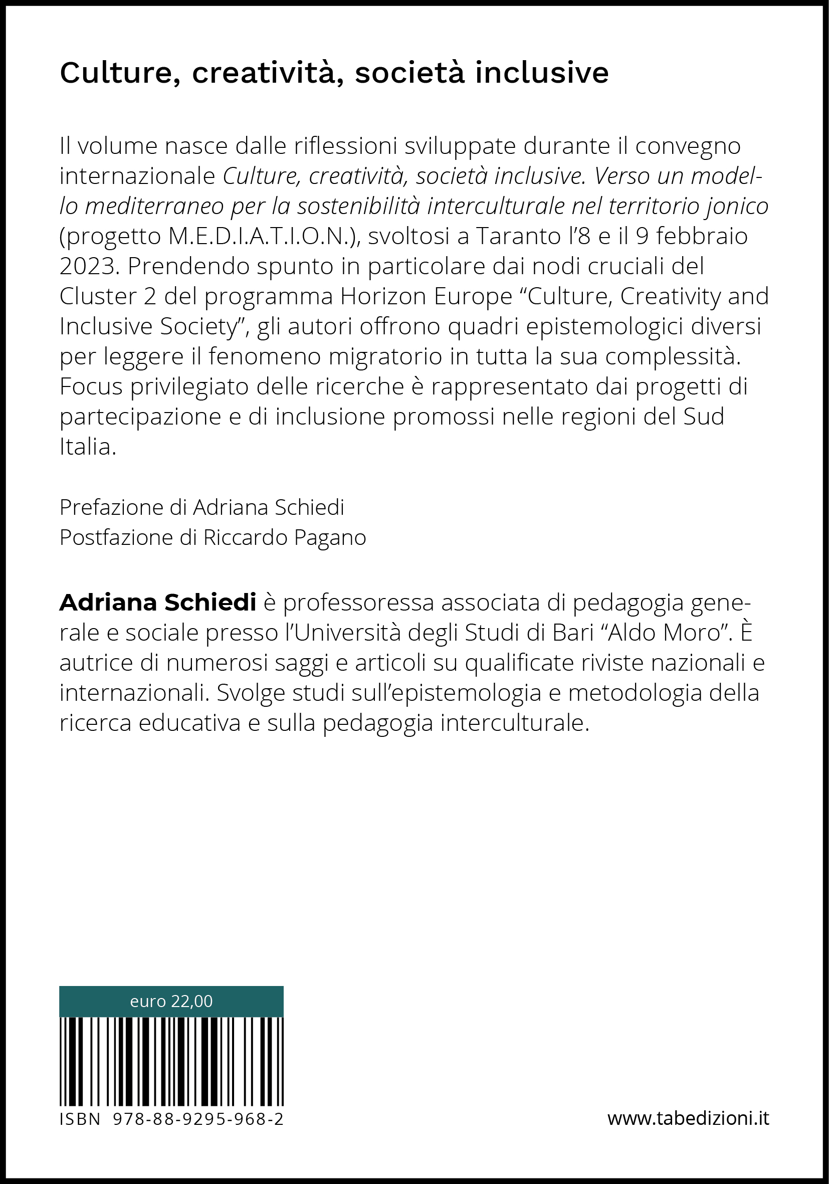 Culture, creatività, società inclusive