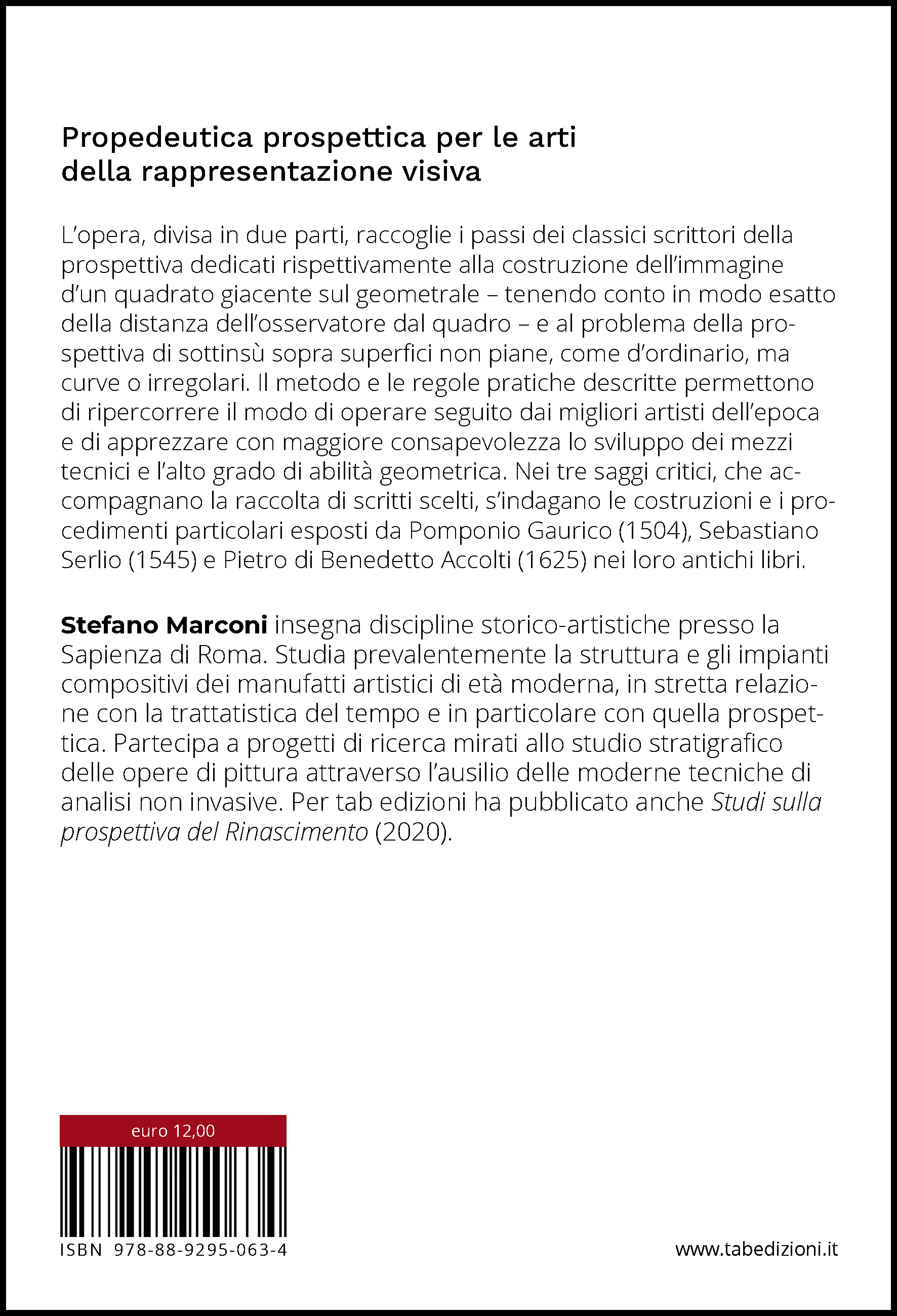 Propedeutica prospettica per le arti della rappresentazione visiva