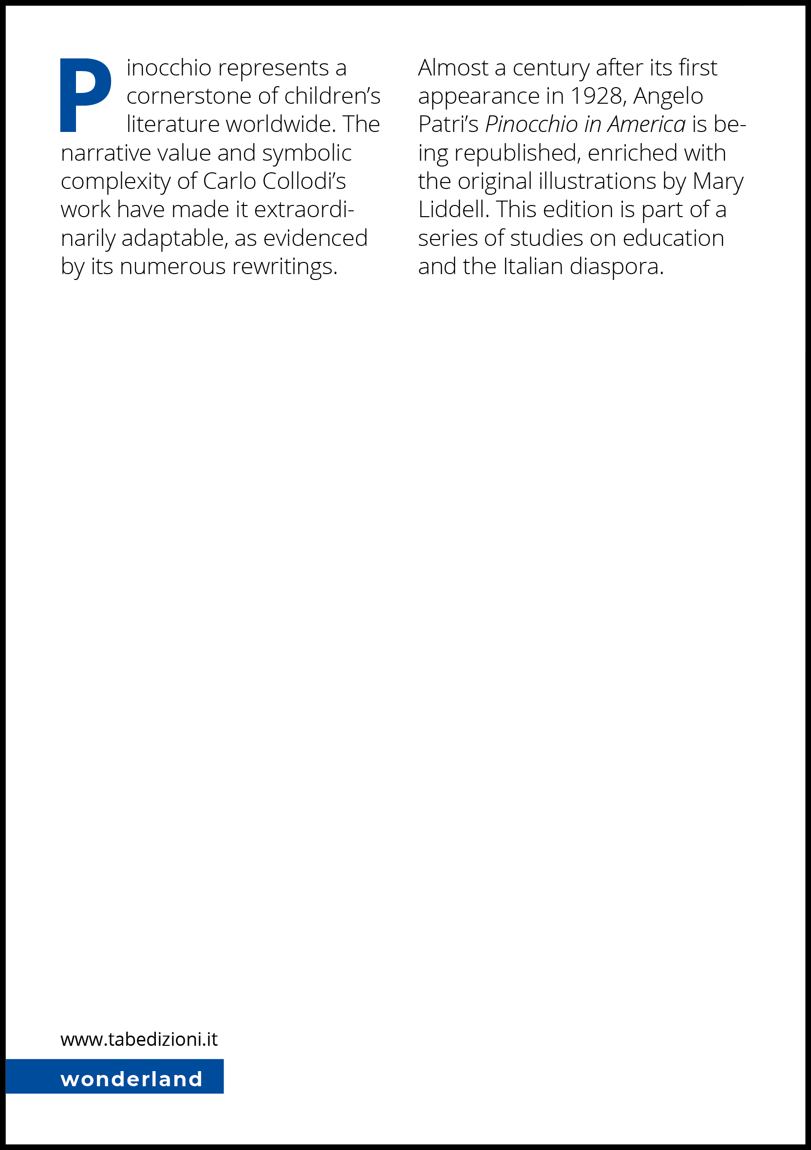 Pinocchio in America