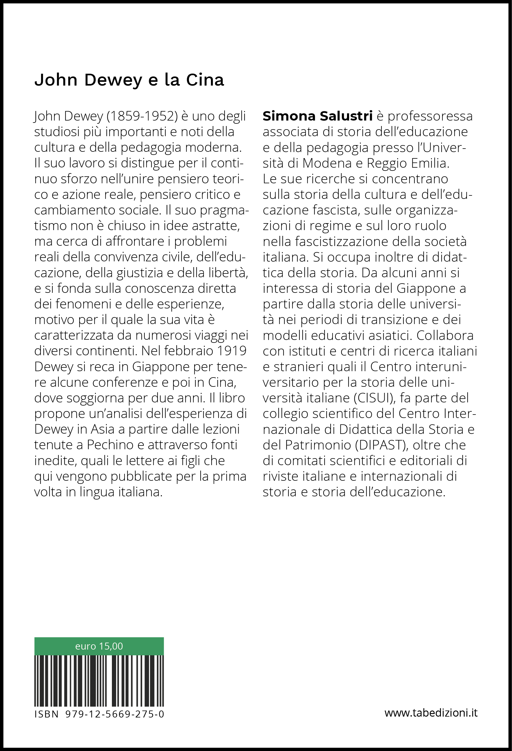 John Dewey e la Cina (1919-1921)