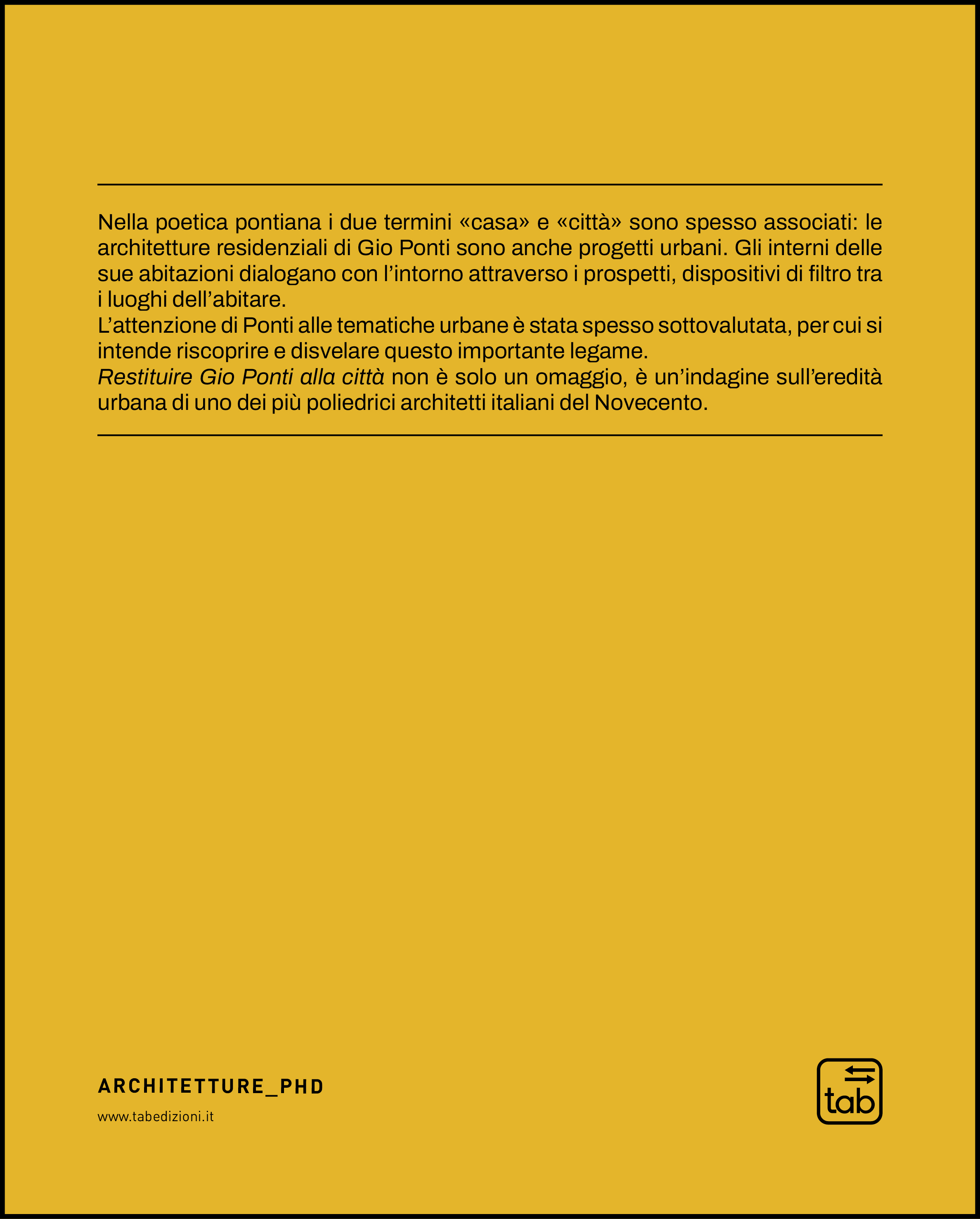 Restituire Gio Ponti alla città