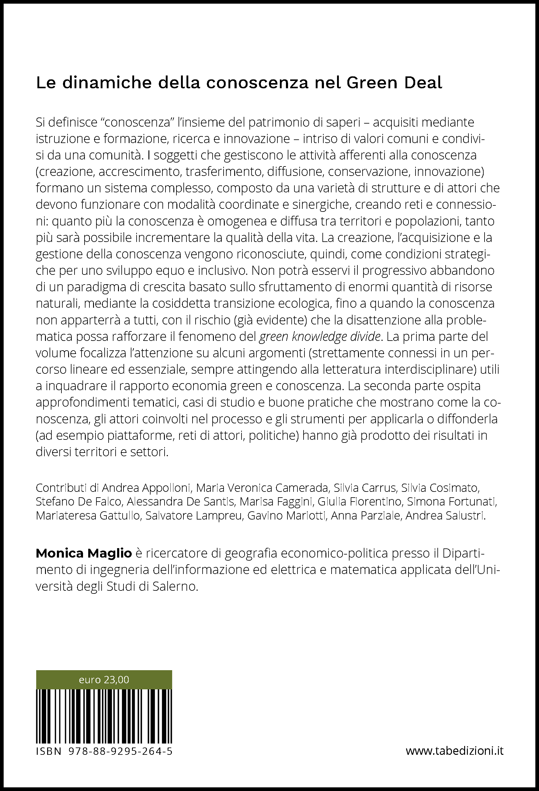 Le dinamiche della conoscenza nel Green Deal - quarta