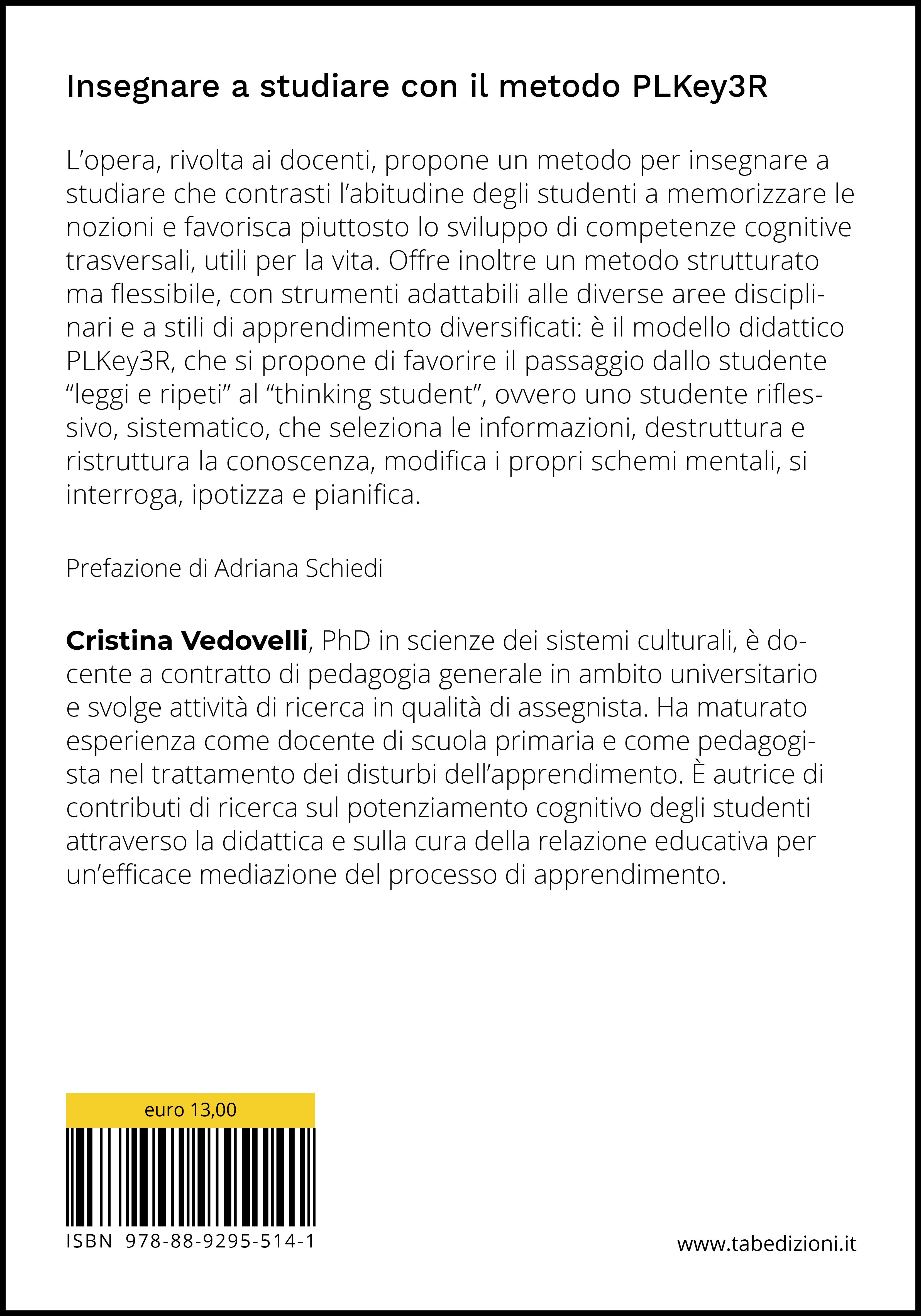 Insegnare a studiare con il metodo PLKey3R - quarta