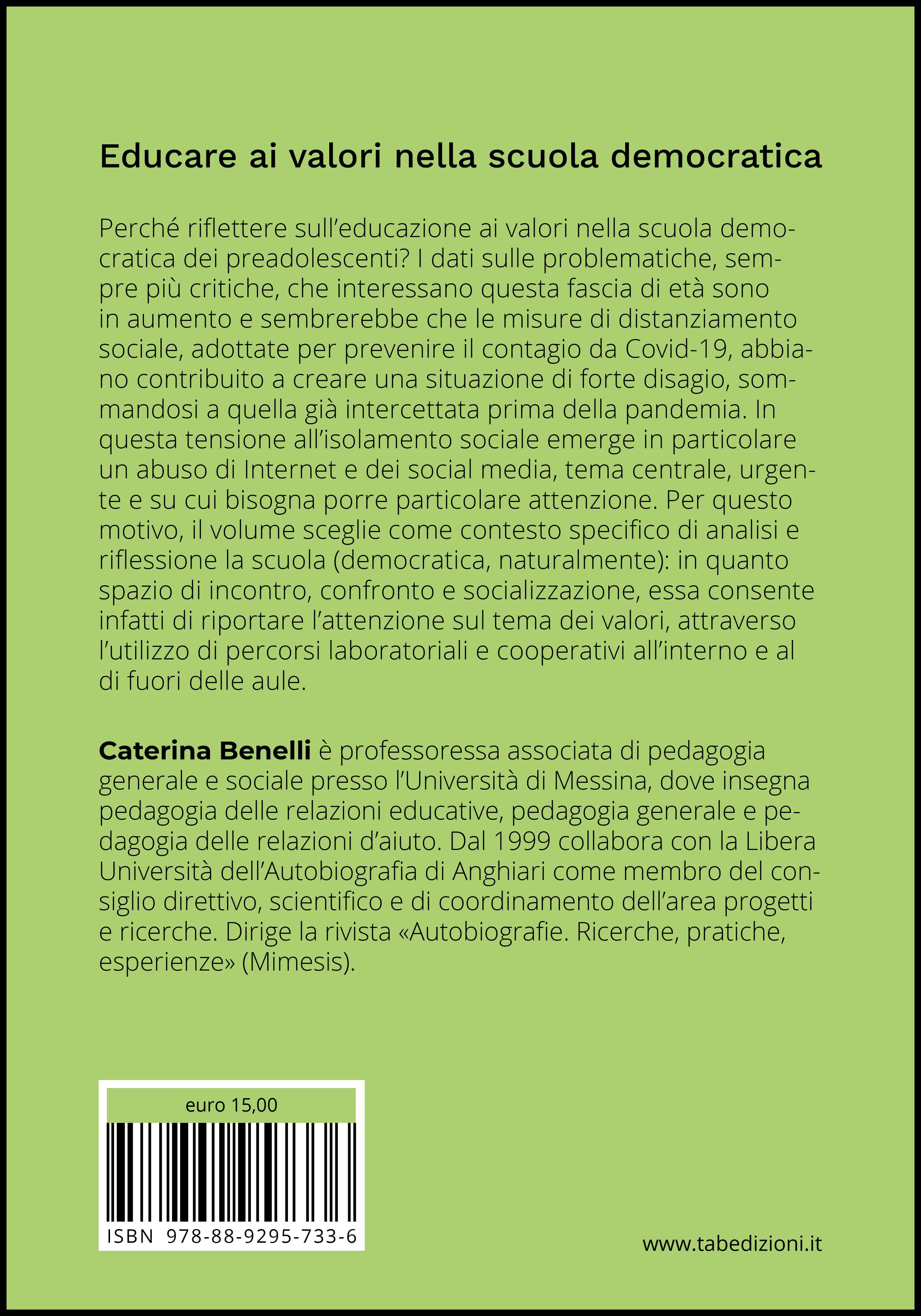 Educare ai valori nella scuola democratica - quarta